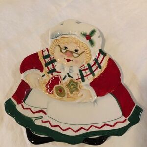 Fitz and Floyd cookie plate, Mrs. claus Holiday Christmas